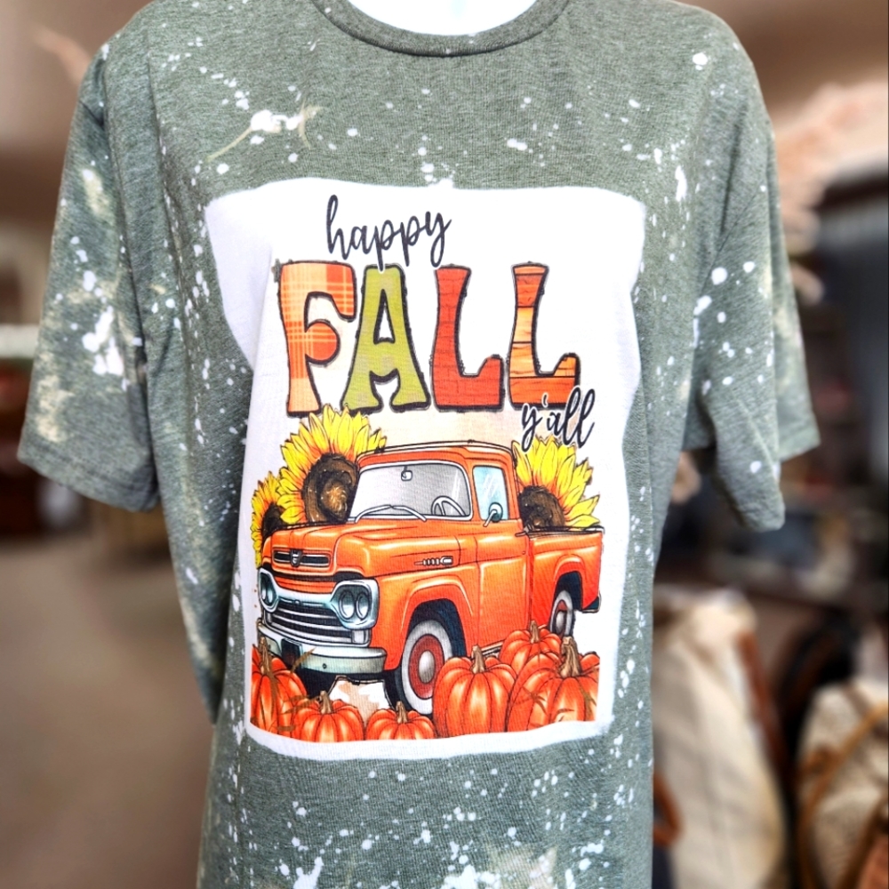 Fall 🌻 🍁 Bleached shirts HAPPY FALL size S-XL